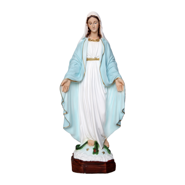 ArteSacraCaravaggio - Vente Figurine décorative - Statue de la Vierge Miraculeuse 35 cm en résine fabriquée en Italie0