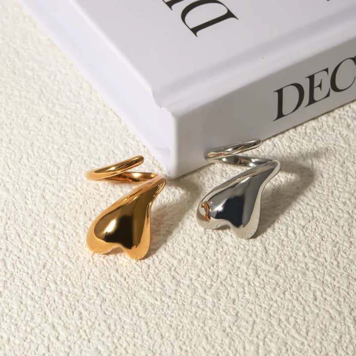 Sweet Cherry Sky – Engroshandel Båndring – Chunky Wrap Around Heart Ring2