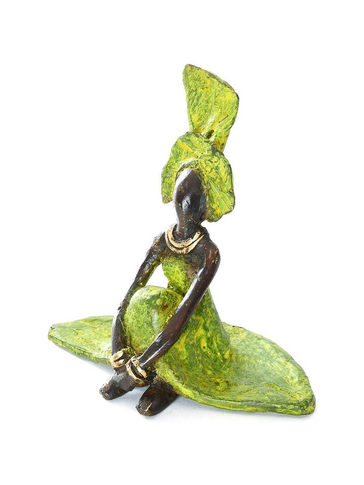 Graciously Waiting Burkina Bronze Sculpture for wholesale by Swahili | AFRICAN MODERN