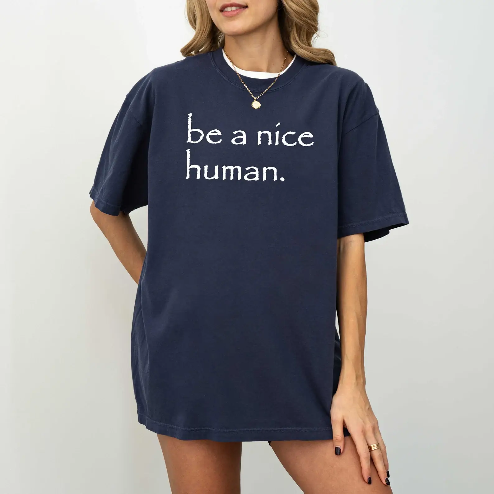VibeClothing - Wholesale Screen Printed T-Shirt - Women's - Be A Nice Human T-Shirt0
