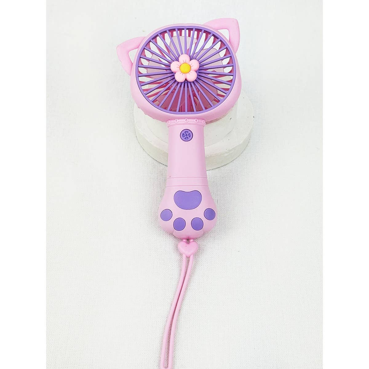 MIX COLOR Cute Paw Portable Hand Fan with strap for wholesale on Faire1