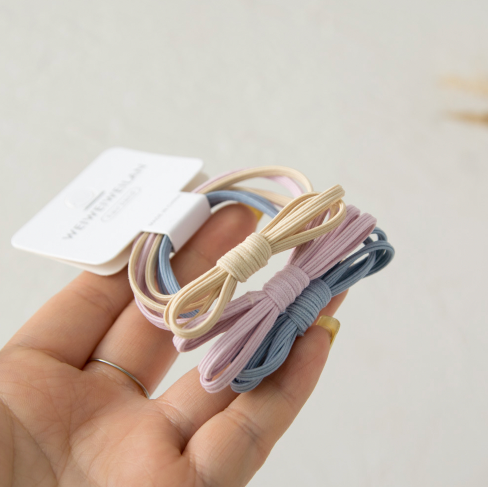 XO Fashion - Vente Élastique à cheveux - Lot de 3 élastiques à cheveux en forme de nœud HT5009 Variety Color Pack4