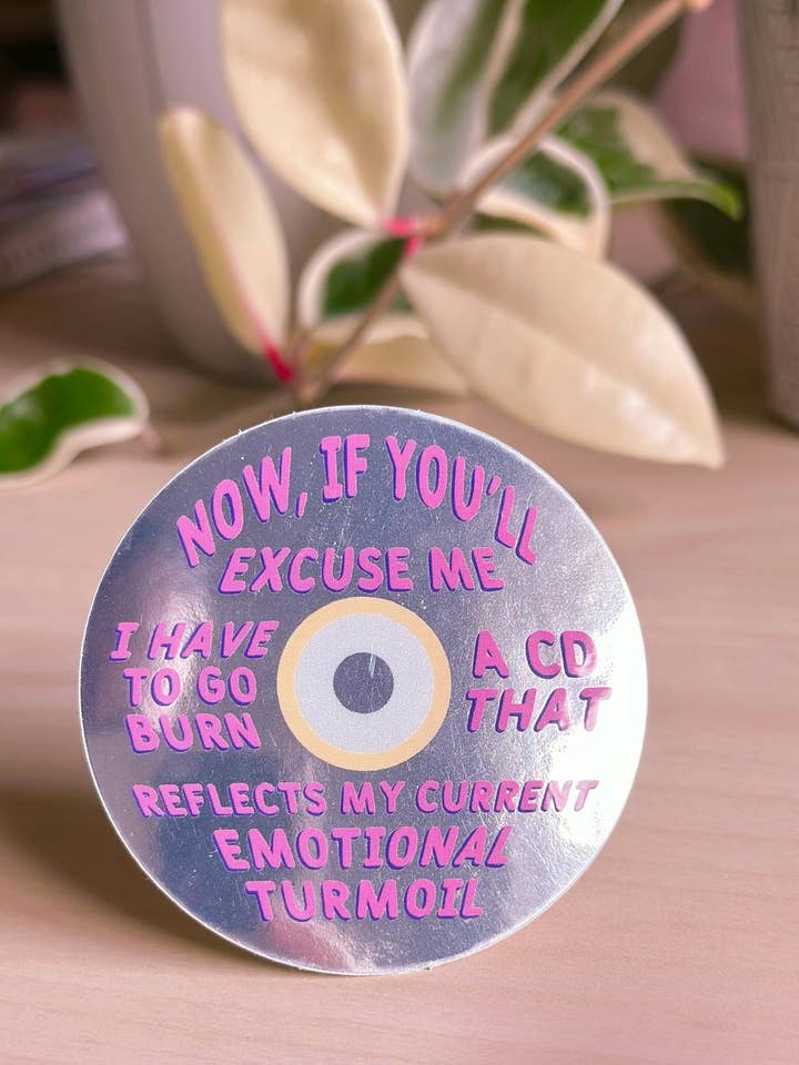 Autocollant de CD gravé de tourmente émotionnelle pour la vente par Wilde Reverie Co.