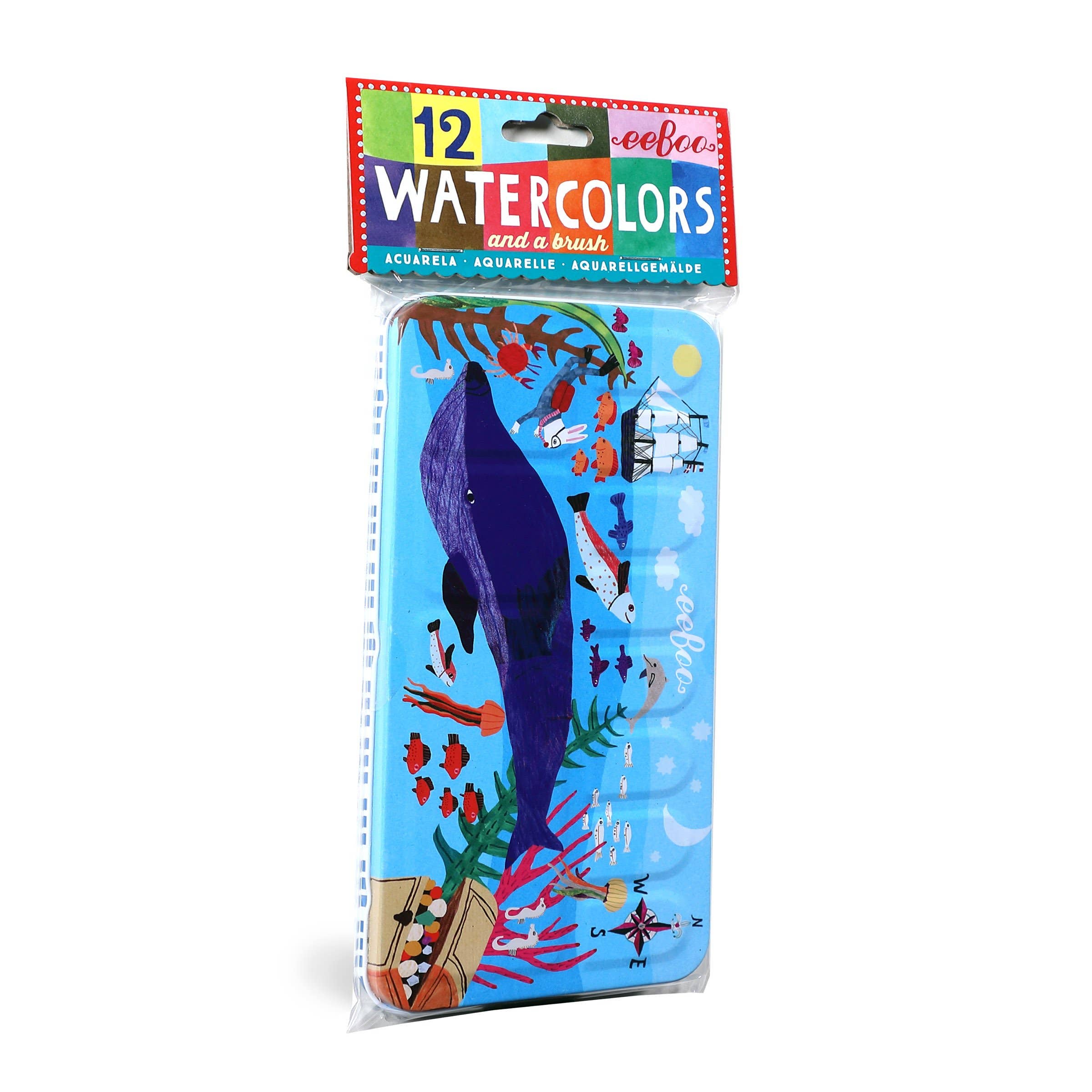 eeBoo - Wholesale Watercolor Paint - In The Sea 12 Watercolors Tin1