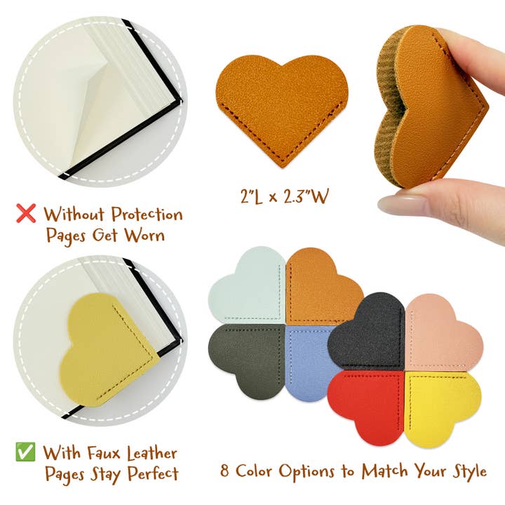 Wrapables.com - Wholesale Bookmark - Wrapables Leather Corner Bookmarks (Set of 8), Hearts1