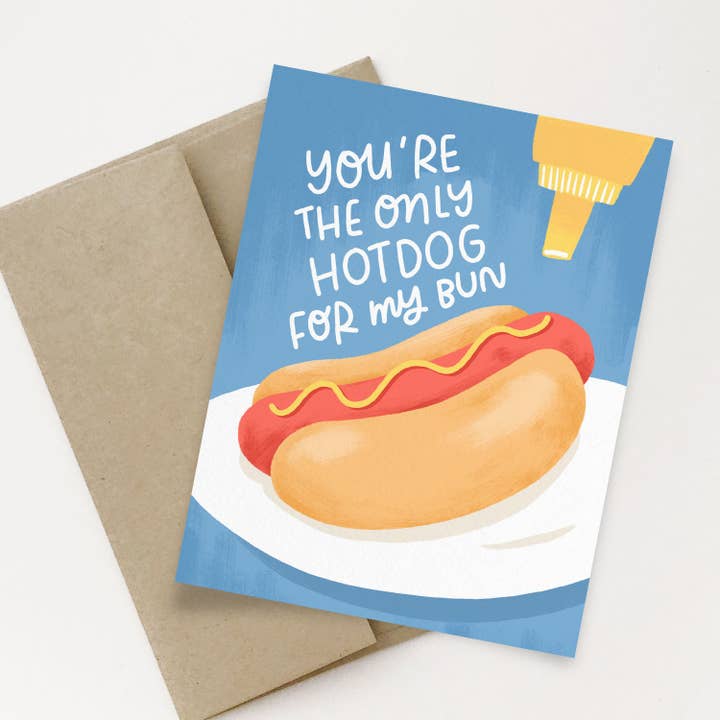 Only Hotdog For Me Card for wholesale by Occasionalish