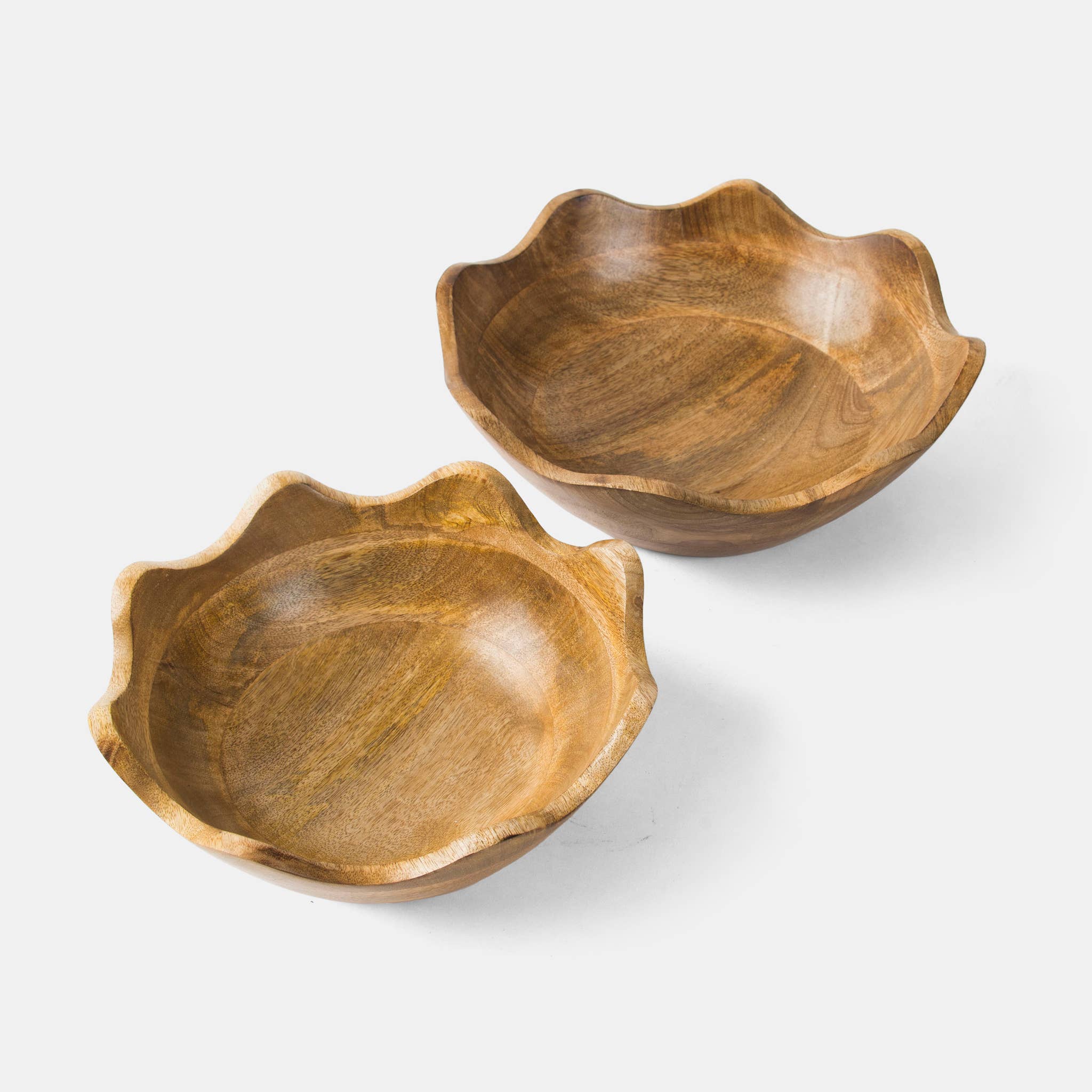Mela Artisans - Wholesale Serve Bowl - Scalloped Wooden Bowls11