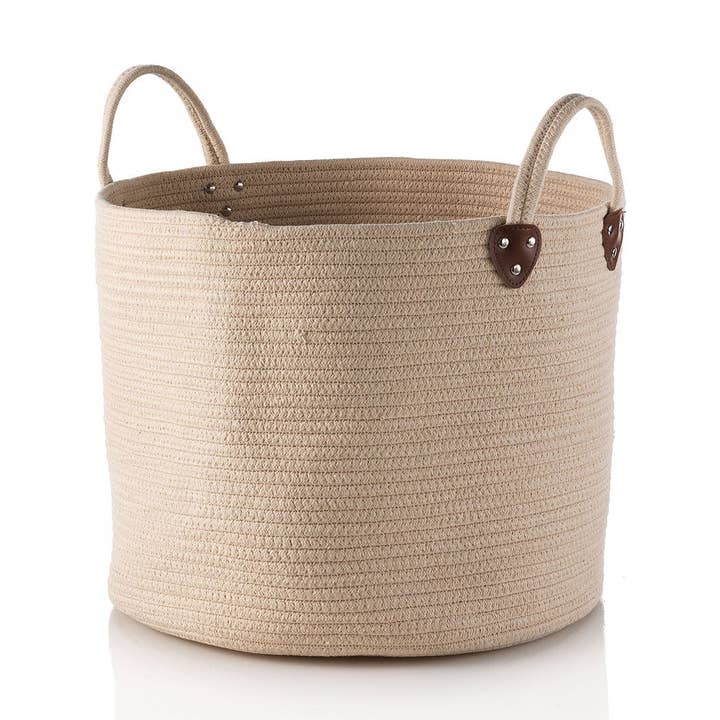 TAMMY cotton basket with handles for wholesale by Gruppo F.T