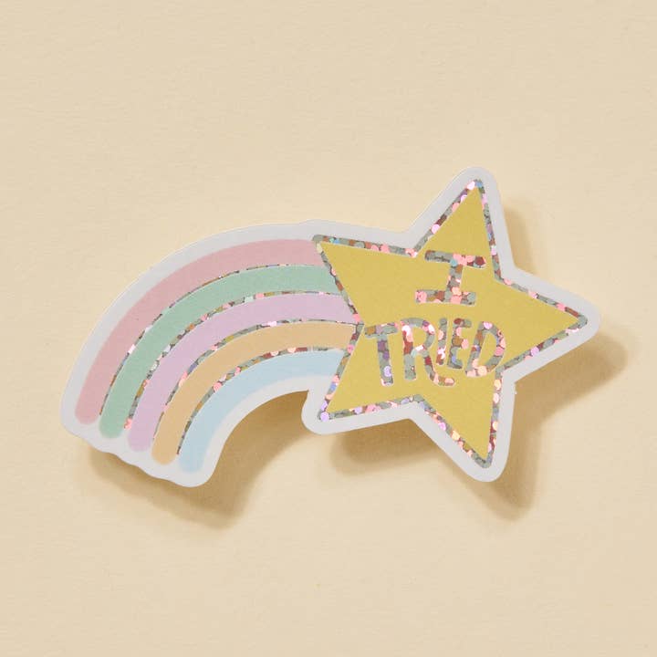 One & Only Paper - Wholesale Sticker - I Tried Shooting Star Glitter Sticker0