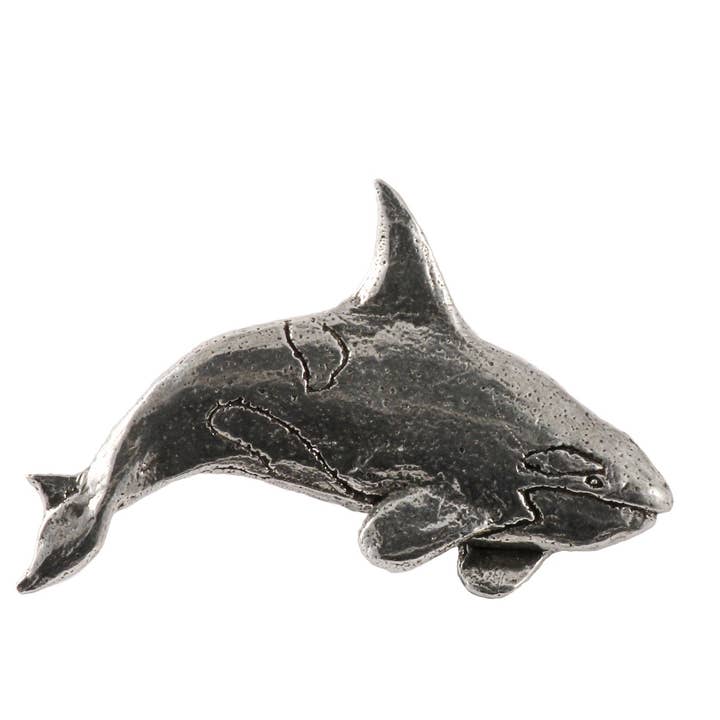 Orca, Killer Whale Bull Premium Pewter Lapel Pin for wholesale by Creative Pewter Designs