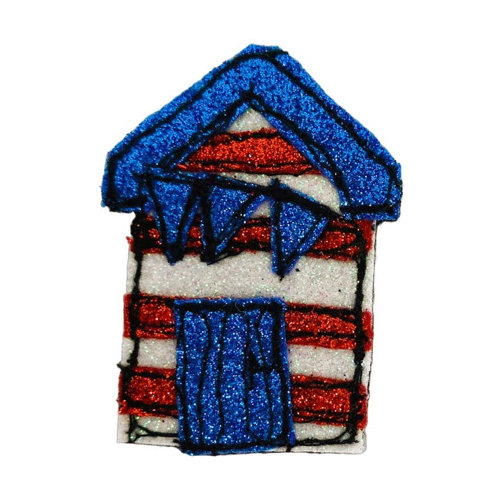 Mini Beach Hut Brooch for wholesale by Bumblebee Design Treasures