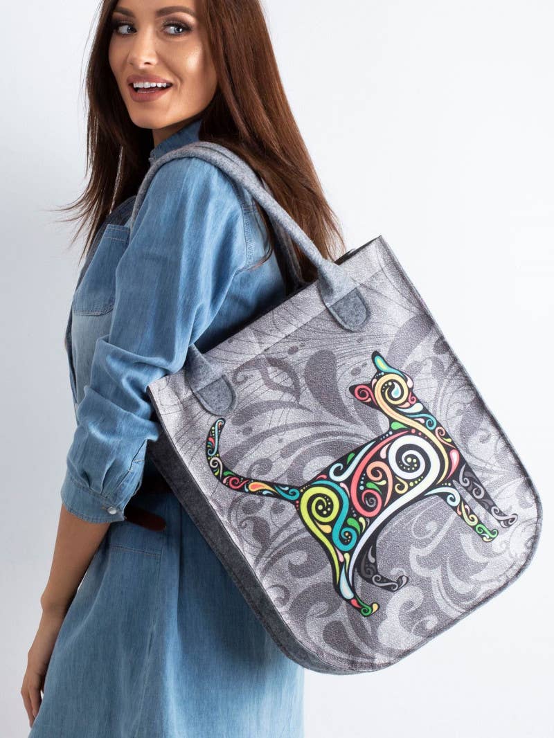 IngrossoBertoni by INCI Srl - Wholesale Tote Bag - Women's - Find Me Bertoni City Line Felt Shopper Bag3