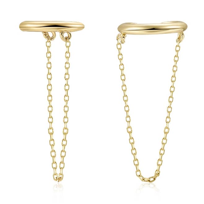 Earcuff chain - 13*2mm - gold plated for wholesale by Buganto