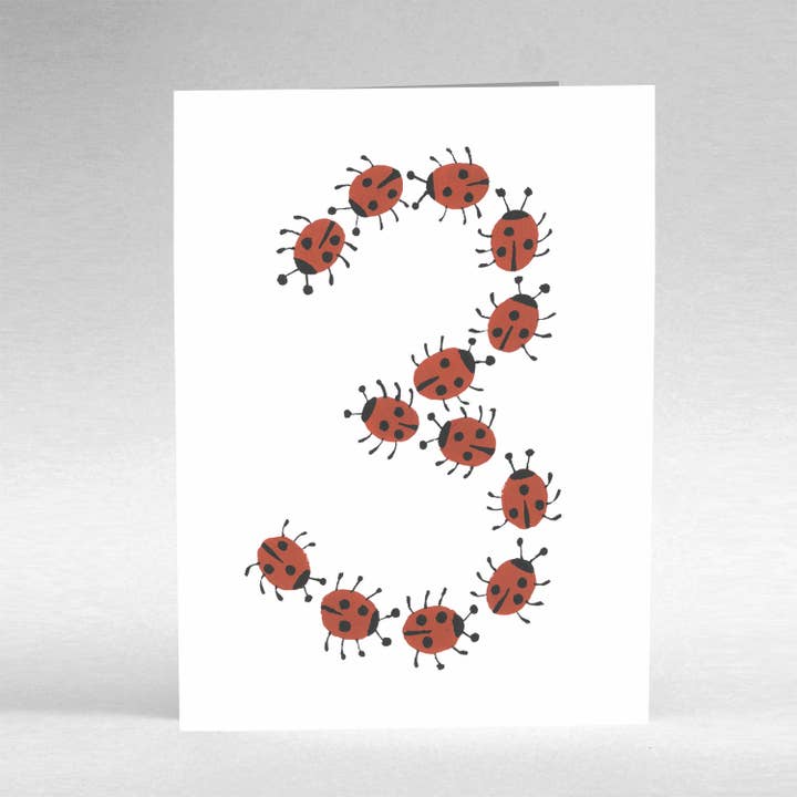 Ladybird 3 Fødselsdag kort for engroshandel hos Becky Baur