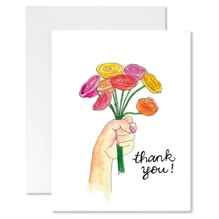 Thank You Bouquet of Flowers Card for wholesale by Mabel Paper Co.