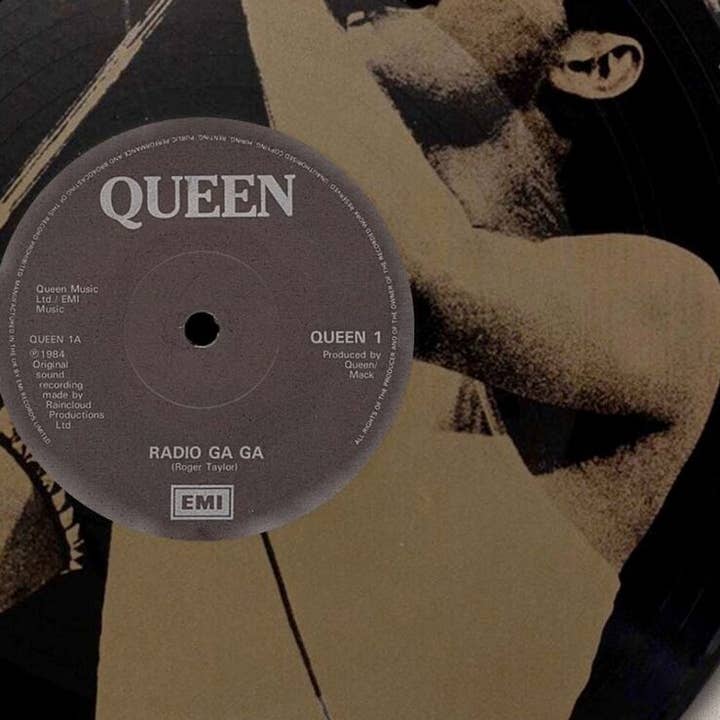 Gold Record Outlet - Wholesale Wall Accent - Freddie Murcury Radio Gaga 12" Black Vinyl Lp Laser Etched W