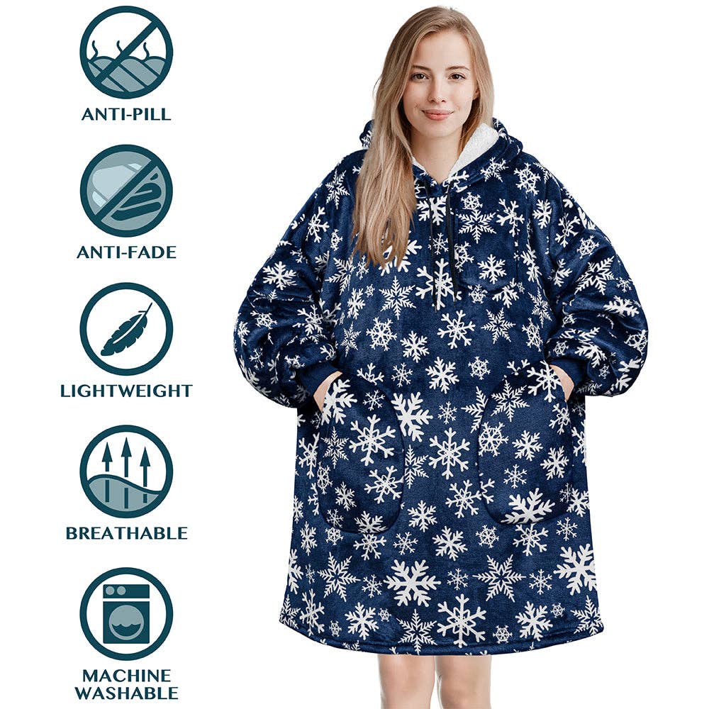 Pavilia - Wholesale Hoodie - Women's - Chest Pocket Sherpa Hoodie Blanket - Patch Pocket (Regular / Long)66