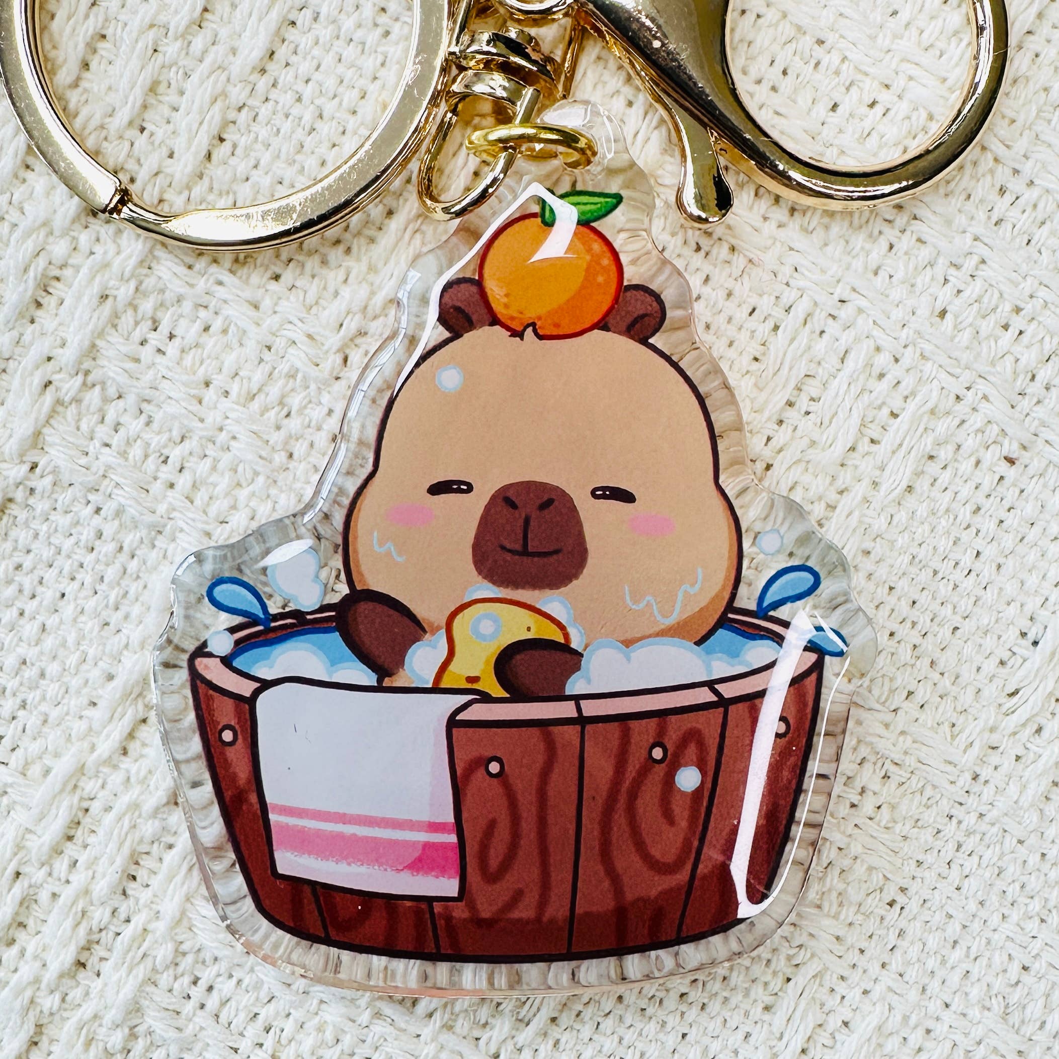 CapyFun - Wholesale Keychain - Women's - Capybara Acrylic Keychain Cute Kawaii Dumpling Boba Tea Coffee Ice Cream Reading Orange Ramen Foodie Hot Pot Holiday Gift For Her37