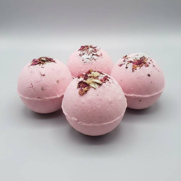 Simply Rose Petal Bath Bomb 4 pcs for wholesale by Jaz Body Essentials