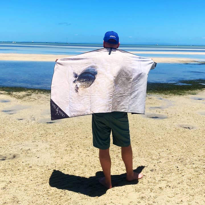 Will and Wind - Beach Towels & Accessories - Wholesale Beach towel - Turtle on Beach Travel Towel / Beach Towel - Lux Microfibre1