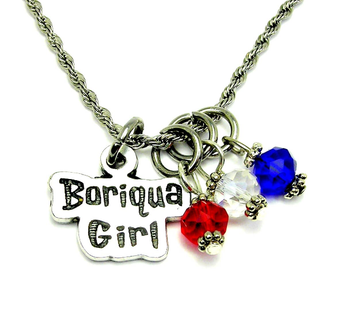 Chubby Chico Charms - Wholesale Pendant/Charm Necklace - Boriqua girl  20" Necklace Puerto Rico themed 0