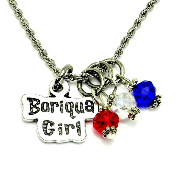 Chubby Chico Charms - Wholesale Pendant/Charm Necklace - Boriqua girl 20" Necklace Puerto Rico themed