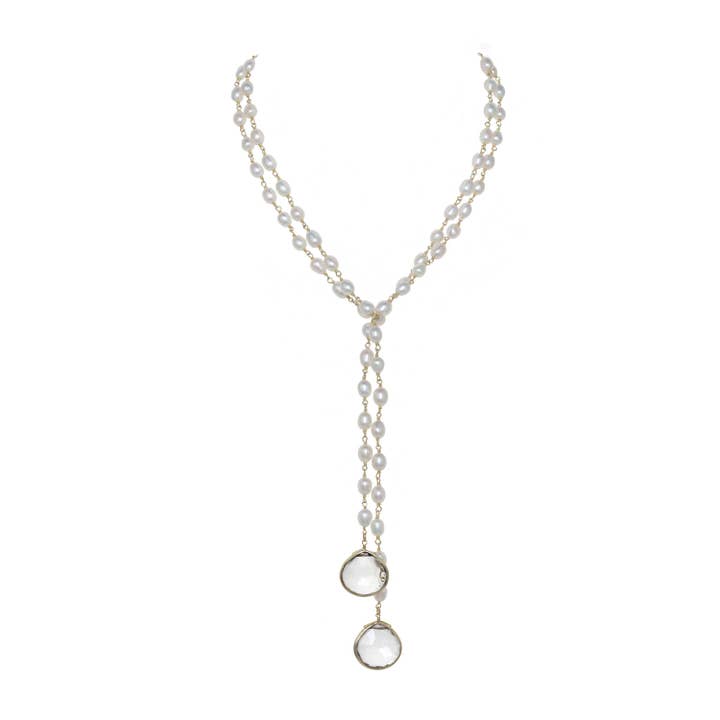 Pearl Lariat Necklace for wholesale by Rachel Reinhardt