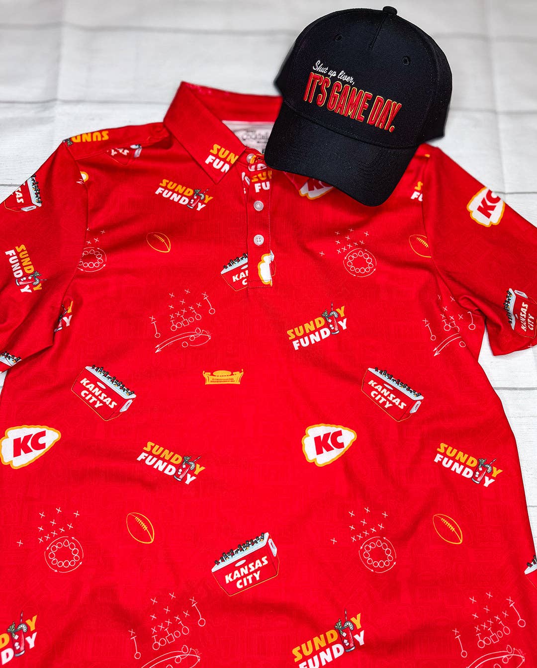 Team Cocktail - Wholesale Polo - Men's - Kansas City Tailgaters 'Sunday Funday' Mens Polo3