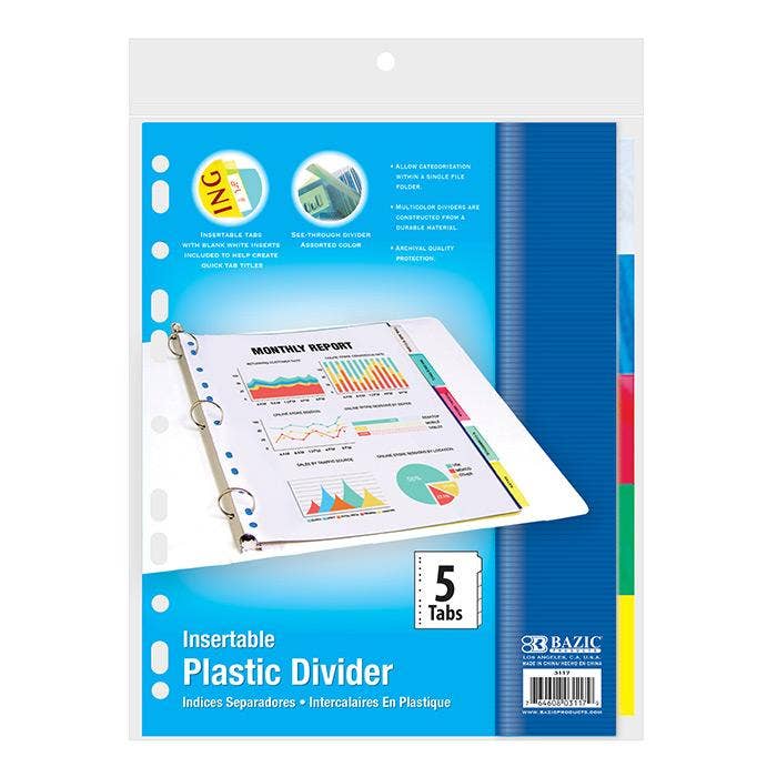 Luna Office Supply -  Everyday Essential - Wholesale Binder - 3 Ring Binder Dividers With Insertable Color Tabs3