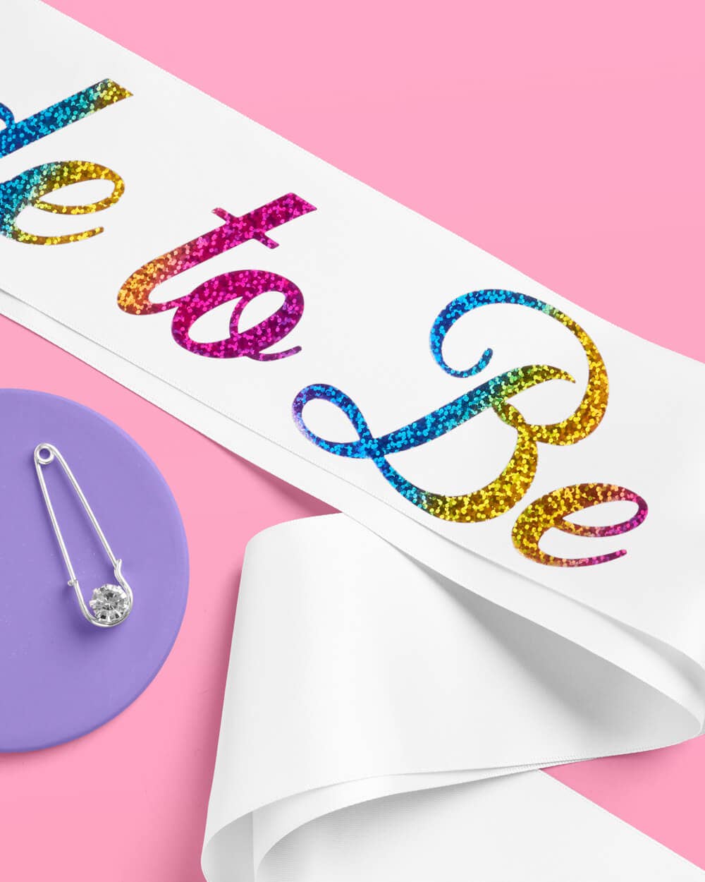 xo, Fetti - Wholesale Party Favor - Bride Pride Rainbow Foil Sash, Bach Party Accessory2