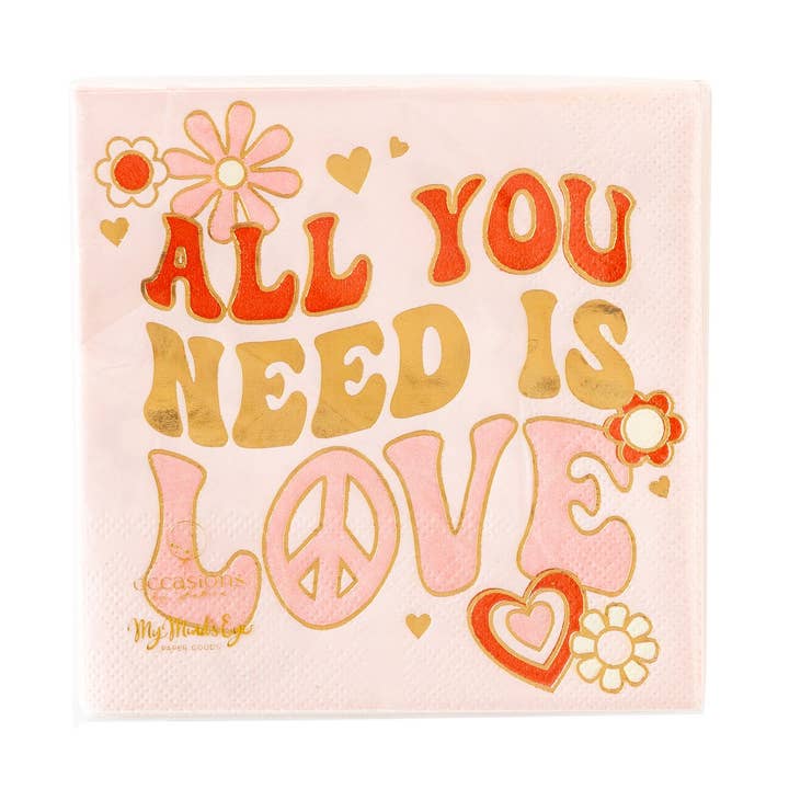 LUV1039 - Occasions by Shakira - All you Need is Love Napkin for wholesale by My Mind’s Eye