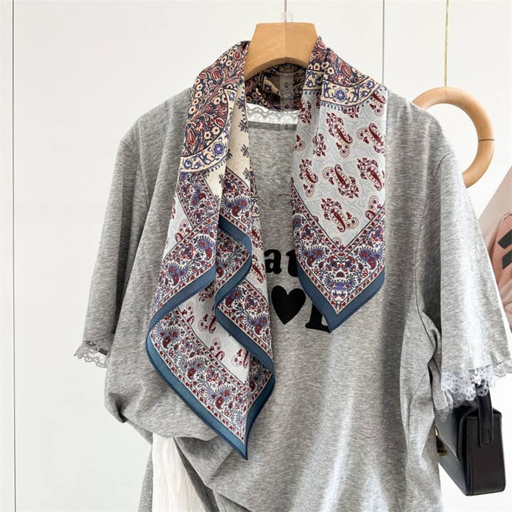 26'' Tree of Happiness Mulberry Silk Scarf – Elegant Square Silk Shawl for Women, Meaningful Nature-Inspired Accessory for wholesale by SueSilkHK