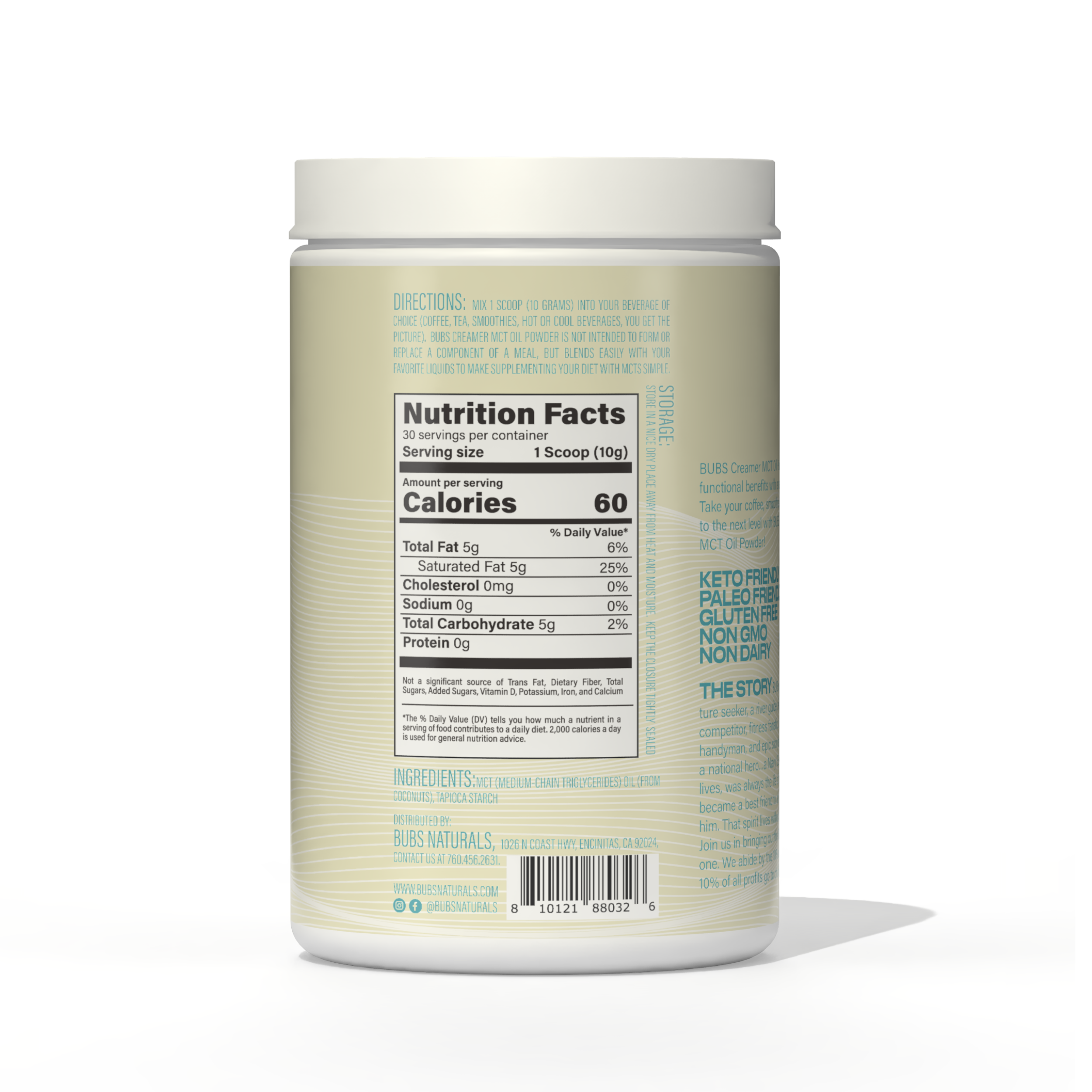 BUBS Naturals - Wholesale Powdered Health Drink - Halo Creamer MCT Oil Powder1