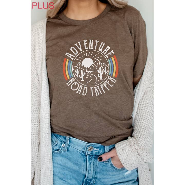Adventure Road Tripper Desert T-Shirt mit Regenbogengrafik für den Großhandel von Kissed Apparel