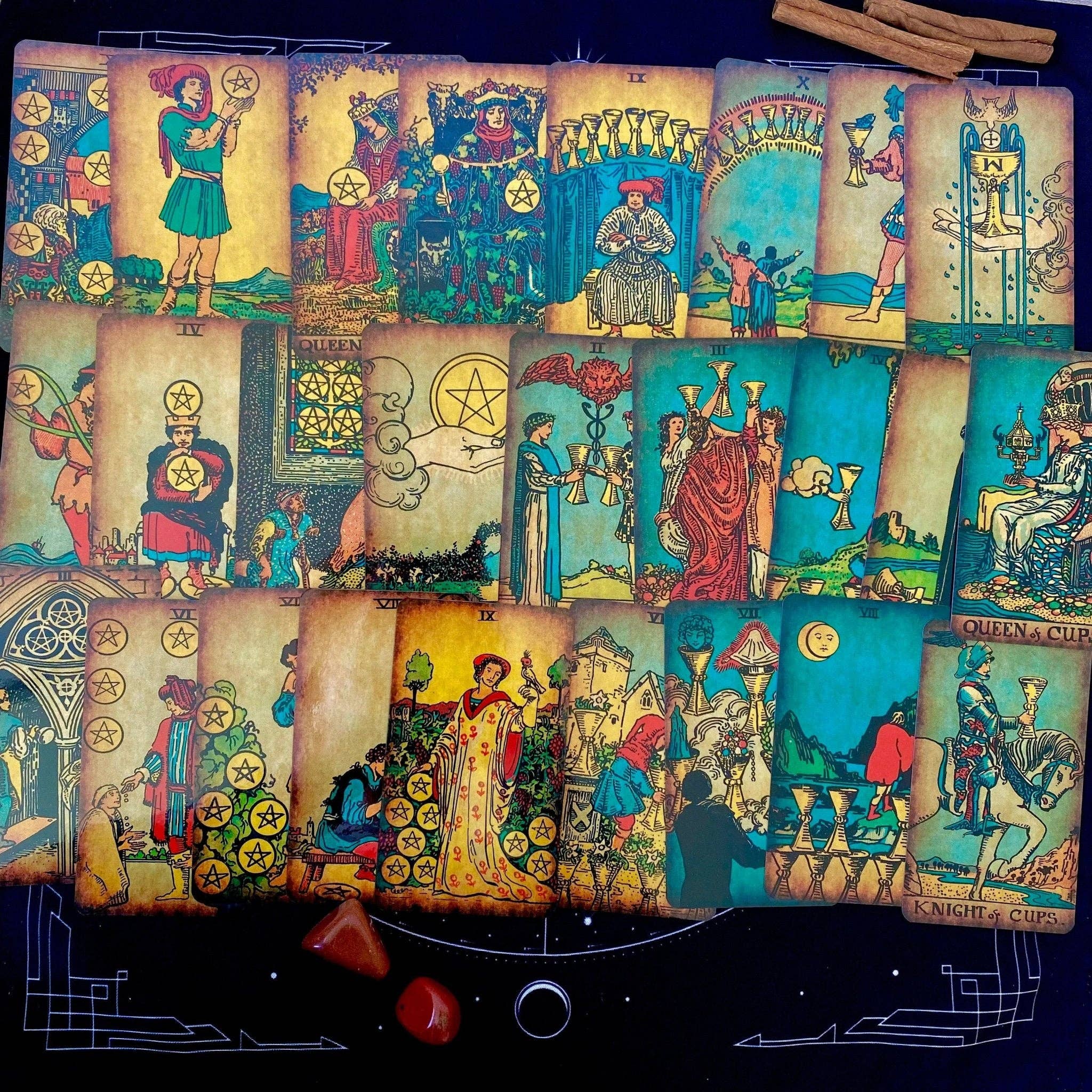 DarkForestLTD - Vente Cartes de tarot - Jeu de tarot vintage sans bordure The Rider Waite7
