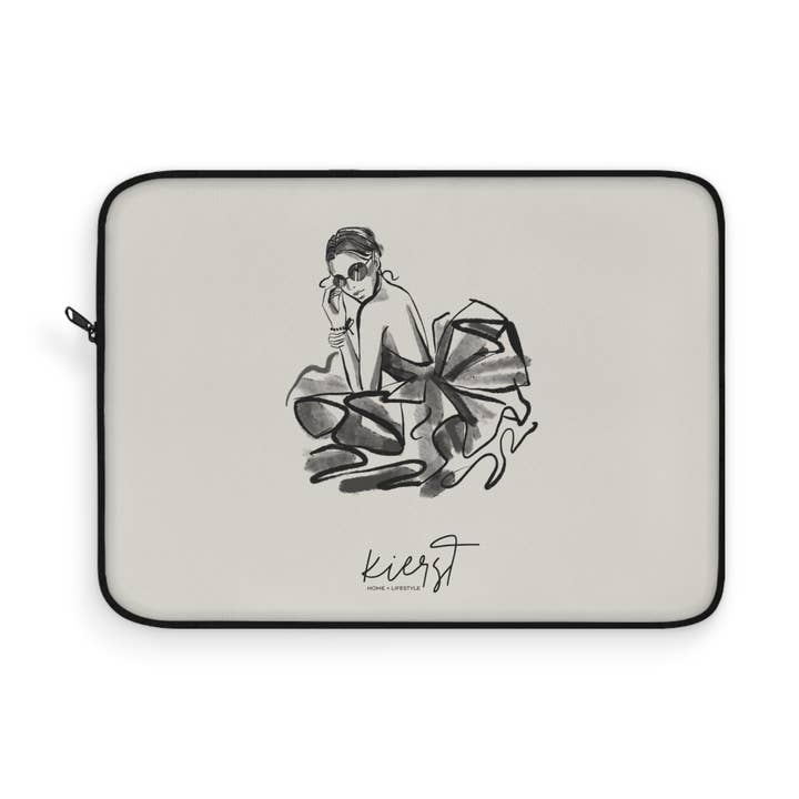 Woman in Tulle Gown Sketch Laptop Sleeve | Minimalist Fashion Illustration for Everyday Elegance for wholesale by kierst