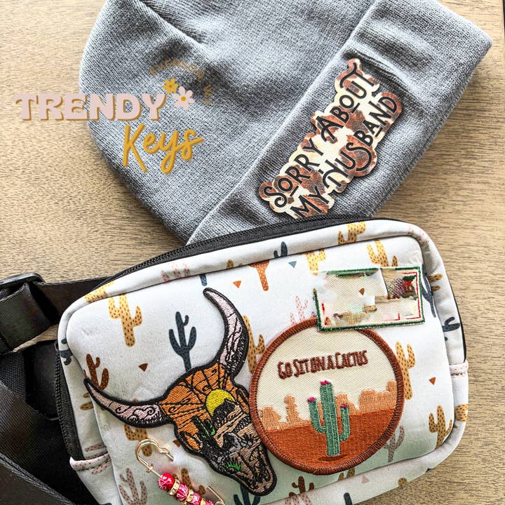 TrendyKeys - Wholesale Belt Bag - Women's - Neoprene Sling/Belt Bags, Patchable, Multiple Pockets