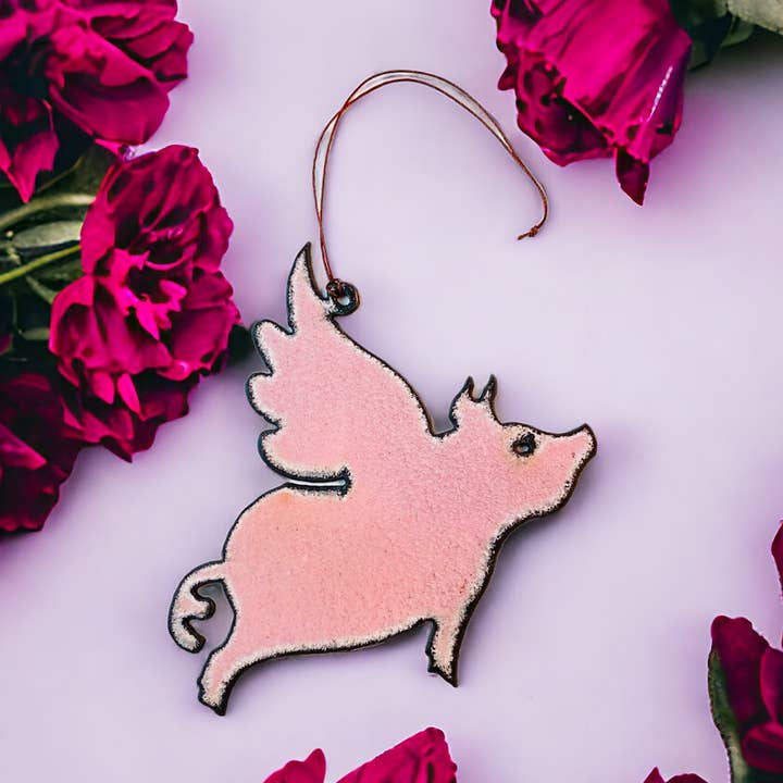 Grisepynt finurlig gård vestlig juleflyvende gris USA for engroshandel hos Iron Jewel