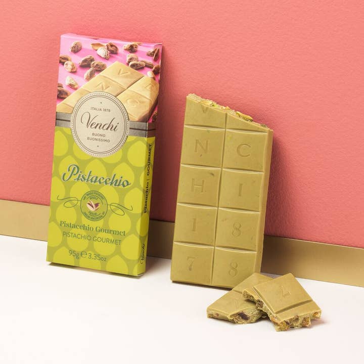 Pistachio White Chocolate Crunch Bar - Italian Chocolate for wholesale by Venchi