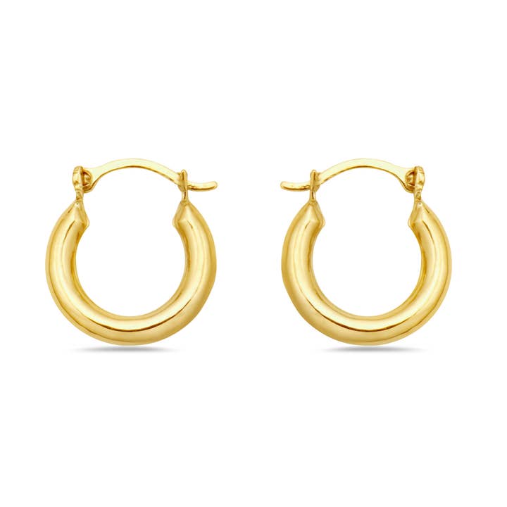 14K Baby Shrimp hoepeloorbellen voor wholesale door Pori Jewelry