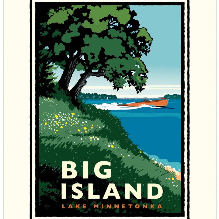 Landmark MN | Lake Minnetonka Big Island Art Print for wholesale by Legendary Landmark Art Prints