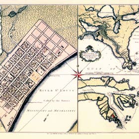 New Orleans in 1759 - Kunstdruk in kleur voor wholesale door Historic Urban Plans, Inc.