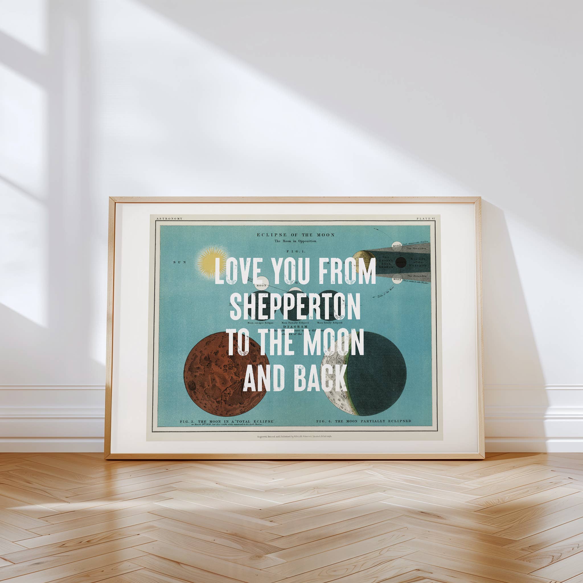 Timmy Loves - Vente Affiche d'art - Vers la lune et retour - Impression artistique personnalisée d'éclipse lunaire1