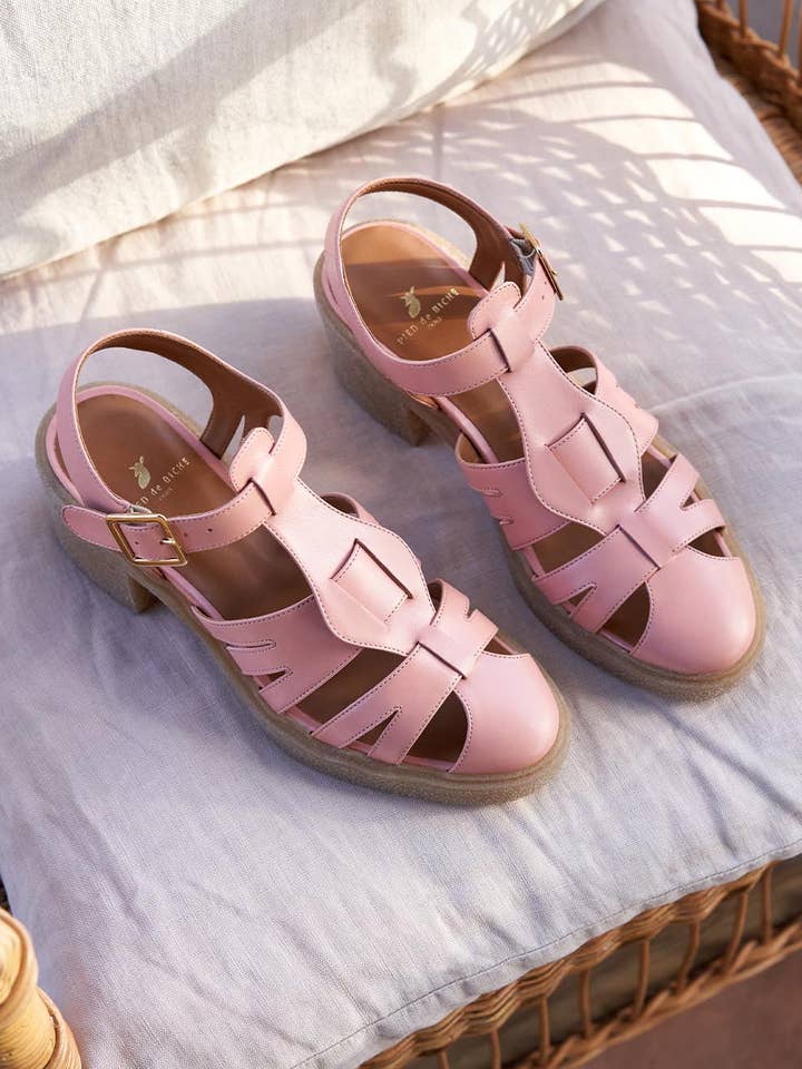 Heeled Jelly Sandals Céleste - Pink for wholesale by Pied de Biche