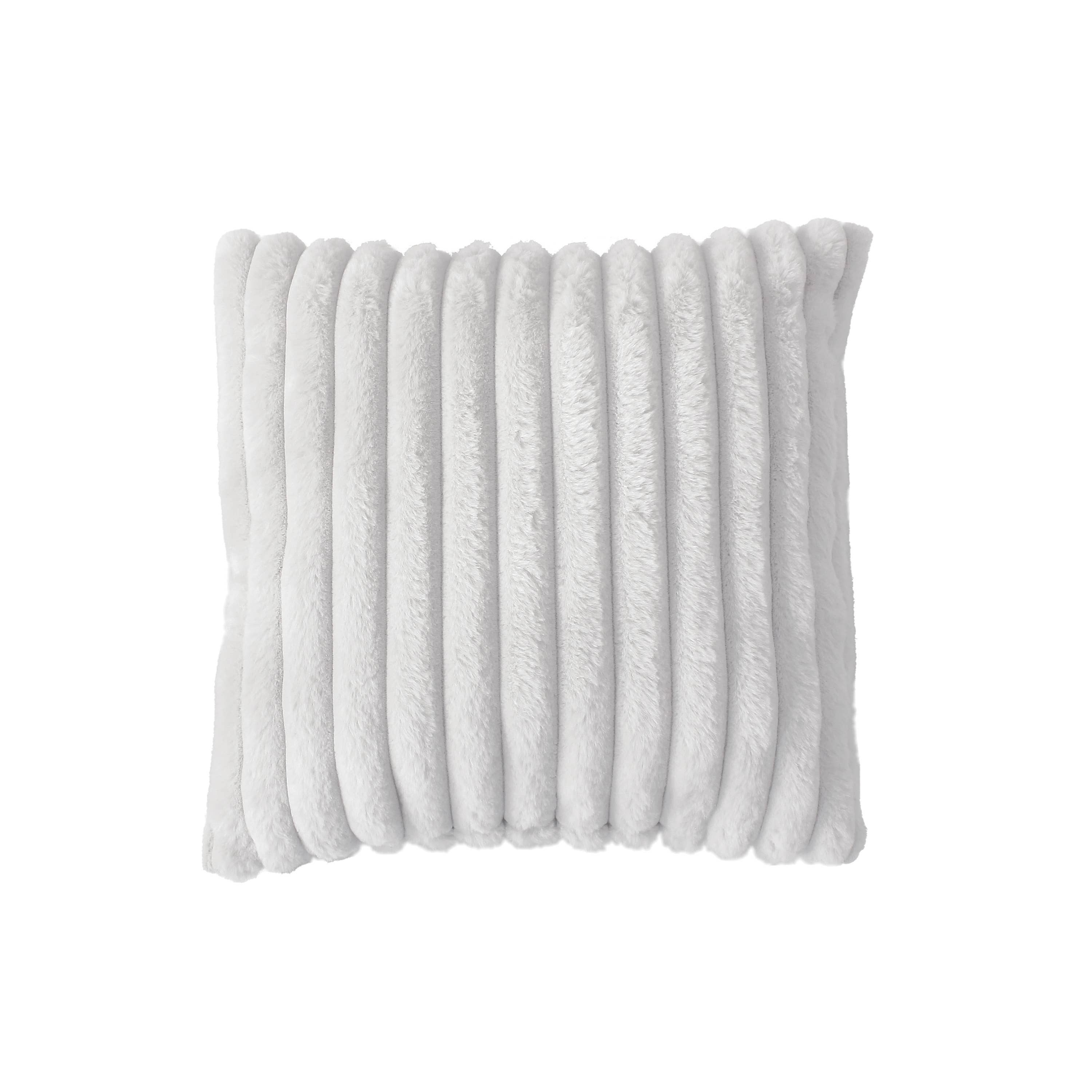 DECOSTARS - CmaDECO - Wholesale Throw/Decorative Pillow - Square cushion, ribbed faux fur, 40x40cm, Matisse0