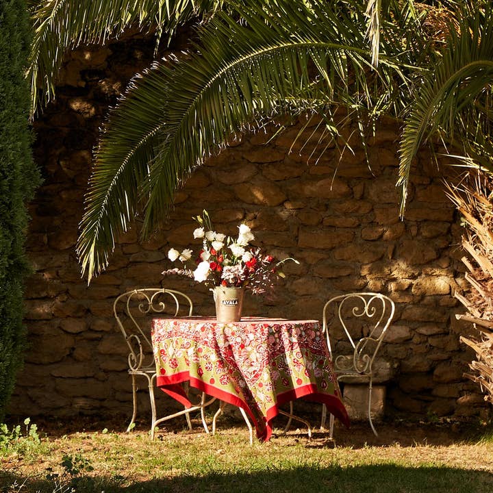 French Tablecloth Ornaments Green and Red for wholesale by Couleur Nature