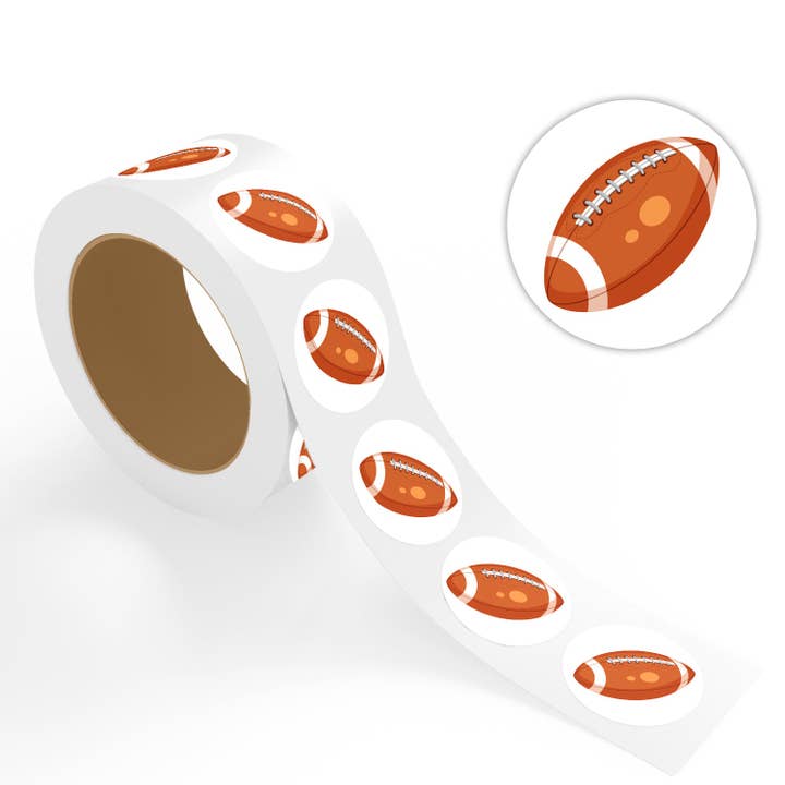Football américain - 500 étiquettes/rouleau - 2"x2" pour la vente par StickerJet