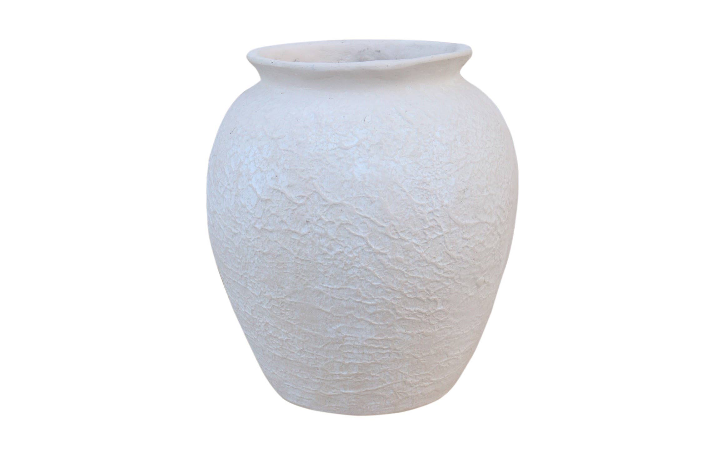 Paper Mache Pot Natural White Dia 12.20" for wholesale on Faire2