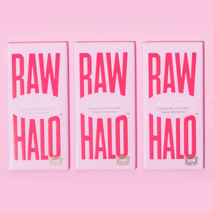 Raw Halo – wholesale Chocolate bar – Mylk & Pink Himalayan Salt Organic Vegan Chocolate 70g2