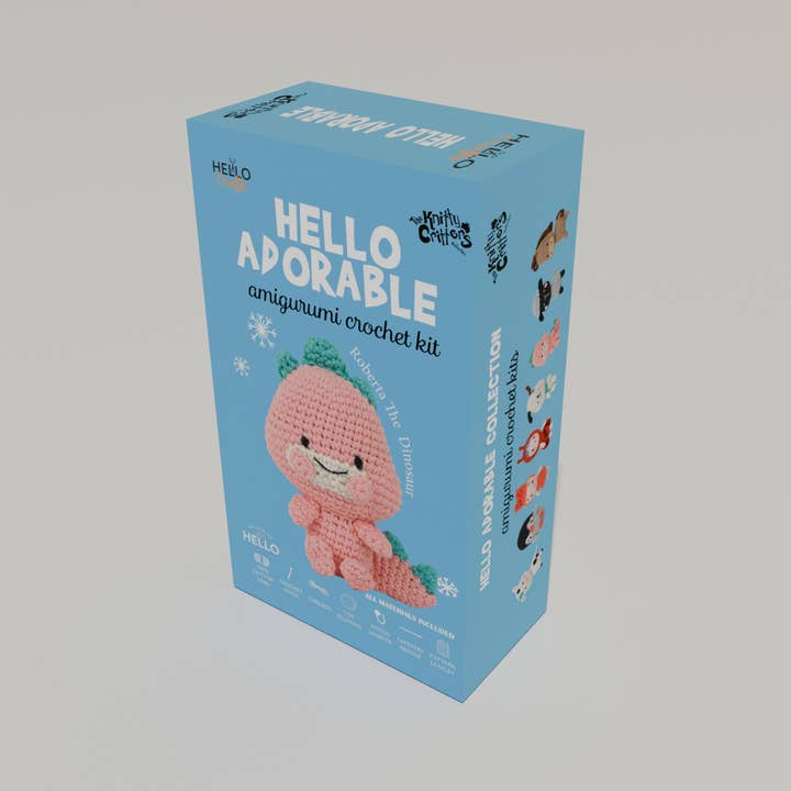 Creative World of Crafts – Großhandel Strick-/Häkelzubehör – Knitty Critters Hallo Adorable - Roberta Der Dinosaurier